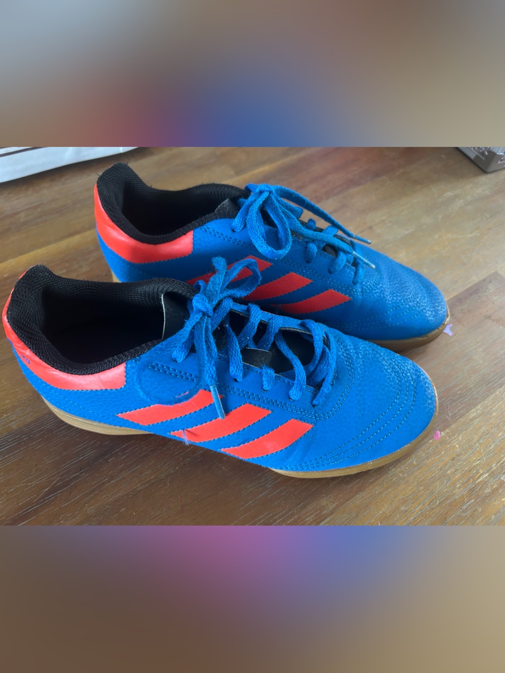 Adidas Youth Blue and Red Athletic Sneakers - Comfortable Lace-Up Shoes